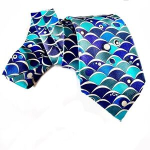 Emilio Pucci Geometric Wave Silk Tie - Italy